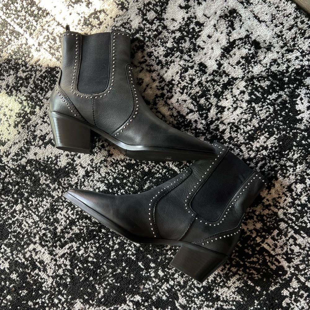 PAIGE Willa studded Chelsea ankle booties